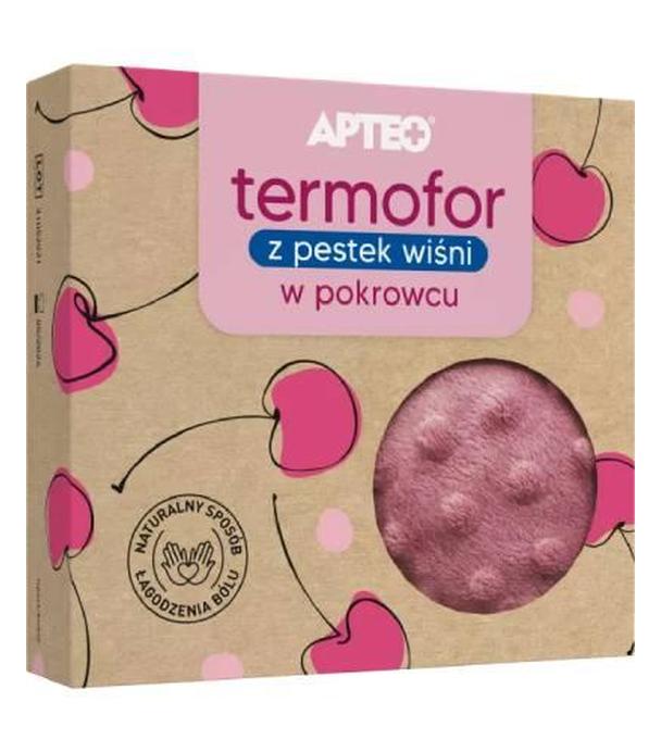Apteo Termofor z pestek wiśni w różowym pokrowcu, 1 sztuka