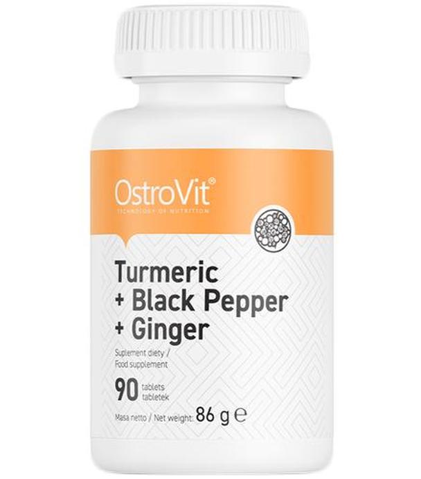 OstroVit Turmeric + Black Pepper + Ginger - 90 tabl. - cena, opinie, wskazania