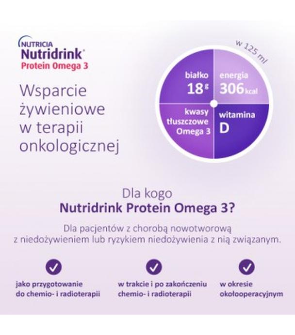 Nutridrink Protein Omega-3, o rześkim smaku mango-brzoskwinia, 4 x 125 ml - ważny do 2025-08-03
