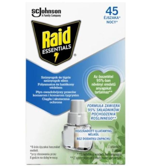 Raid Essentials, Płyn do urządzenia przeciw komarom 45 nocy, 27 ml