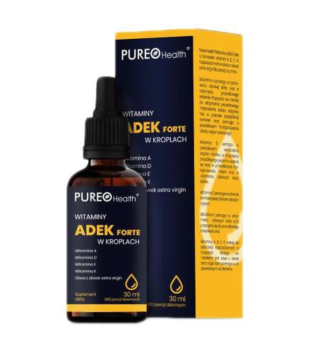 Pureo Health Witaminy ADEK Forte w kroplach, 30 ml cena, opinie, właściwości