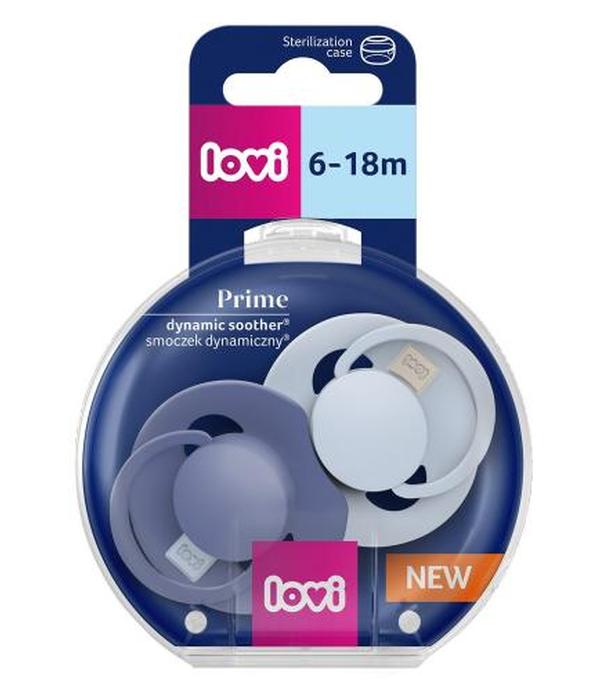 Canpol Lovi Prime Smoczek dynamiczny silikonowy Baby Blue/Blue 34/418 6-18 miesięcy, 2 sztuki