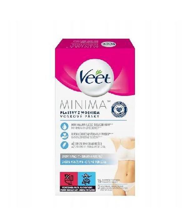Veet Minima Plastry do depilacji bikini i pach dla skóry wrażliwej, 16 sztuk