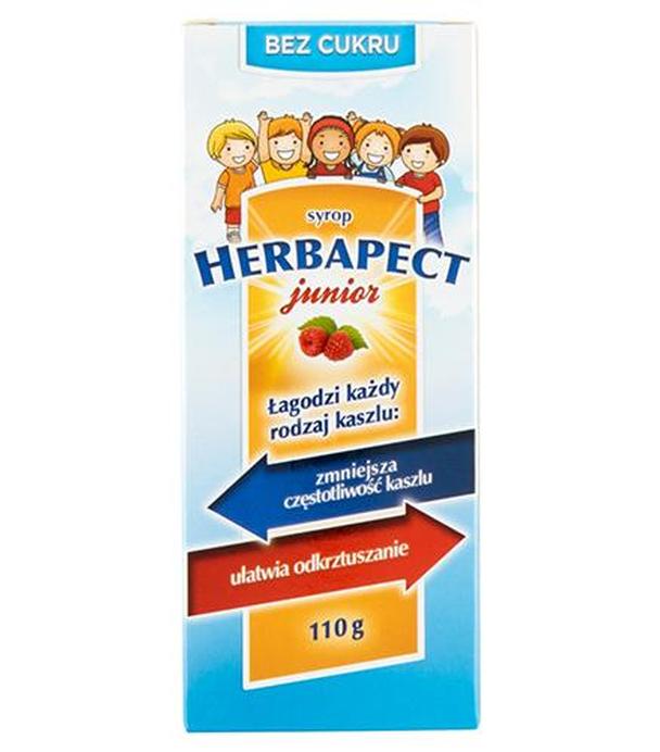 Herbapect Junior Syrop o smaku malinowym bez cukru - 110 g - cena, opinie, właściwości