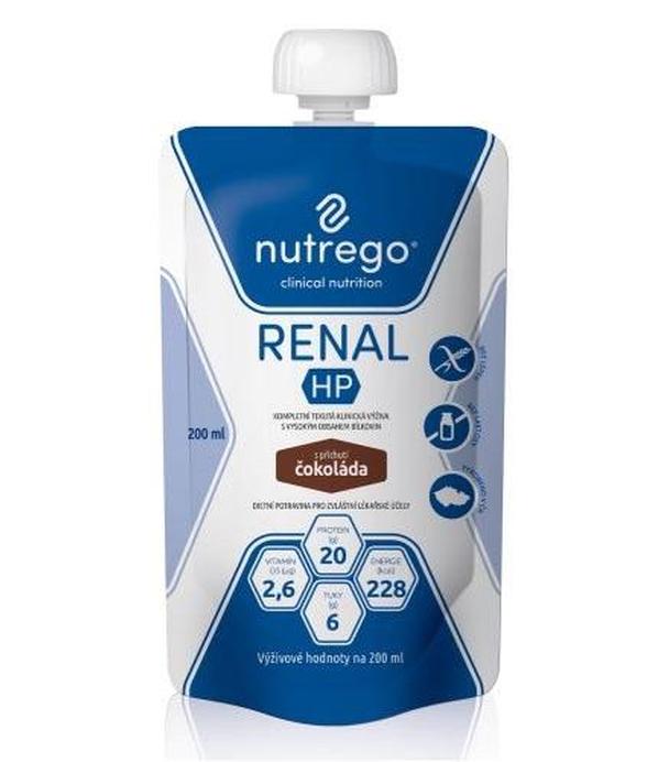 NUTREGO RENAL HP Normokaloryczna, wysokobiałkowa dieta po dializie, smak czekoladowy, 12 x 200 ml