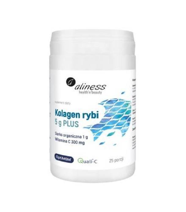 Aliness Kolagen rybi 5 g PLUS siarka OptiMSM, witamina C x 25 porcji, proszek