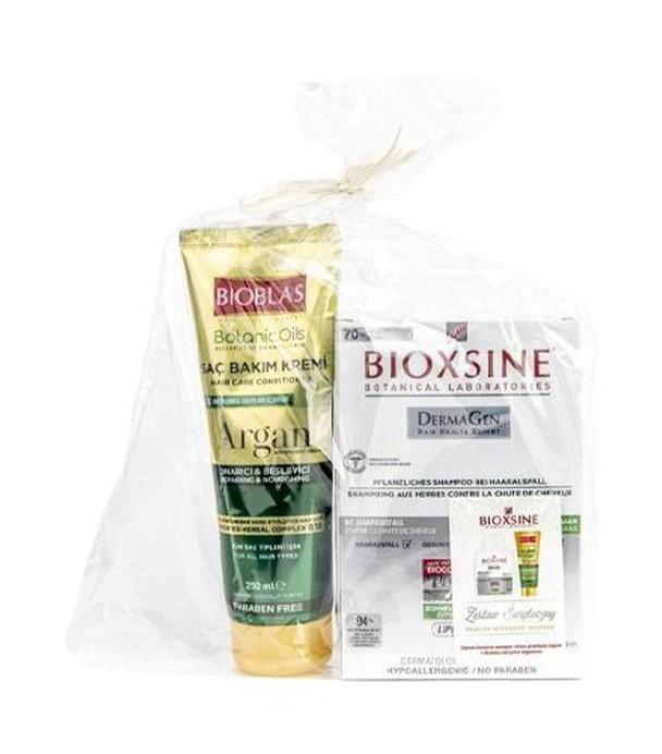 Bioxsine Zestaw, Szampon przeciw wypadaniu włosów tłustych, 300 ml+ Bioblas Odżywka arganowa, 250 ml, cena, opinie, wskazania