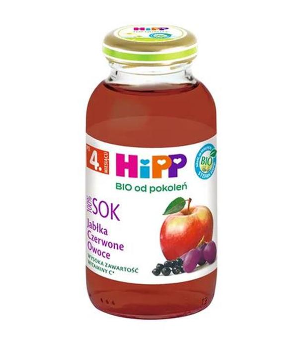HIPP BIO od pokoleń Jabłka-Czerwone owoce z wodą źródlaną BIO, 200 ml