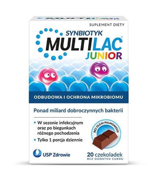 Multilac Junior synbiotyk (probiotyk + prebiotyk), 20 sztuk - ważny do 2025-09-10