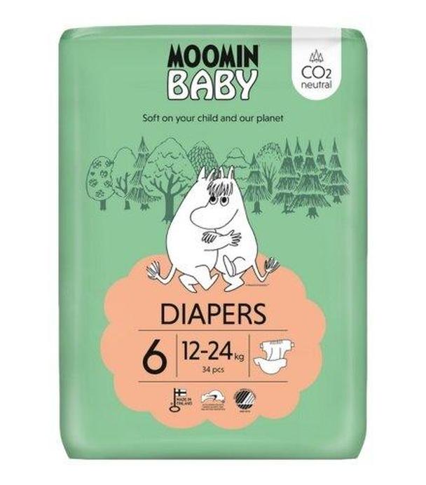 MOOMIN Baby Pieluszki 6 JUNIOR 12-24 kg, 34 sztuki