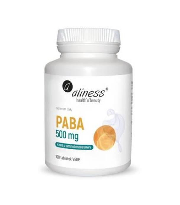 Aliness Paba (kwas p-aminobenzoesowy) 500 mg, tabletki vege, 100 sztuk