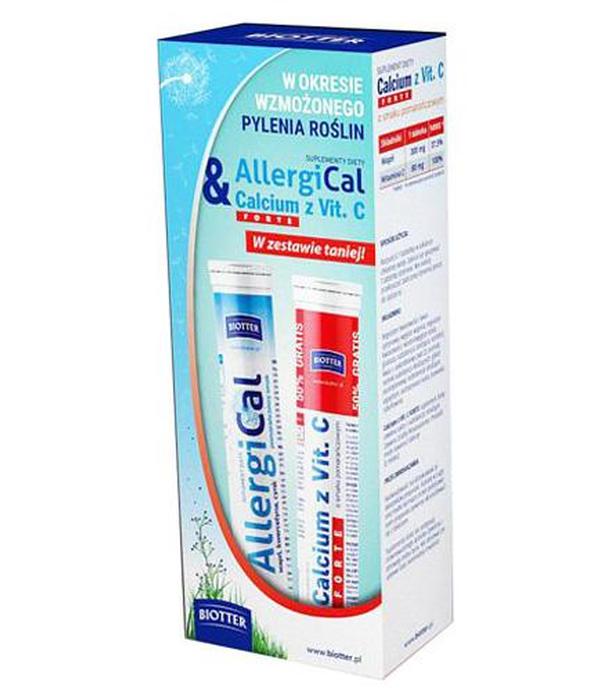 BIOTTER Zestaw Allergical + Calcium z Vit. C Forte - 20 tabl. mus + 20 tabl. mus. Łagodzi objawy alergii.