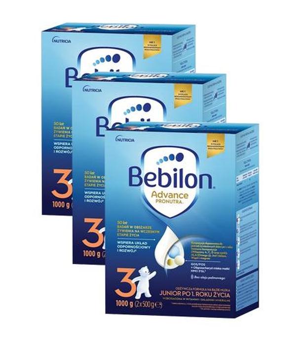 Bebilon 3 Advance Pronutra Junior, odżywcza formuła na bazie mleka po 1. roku życia, 3 x 1000 g