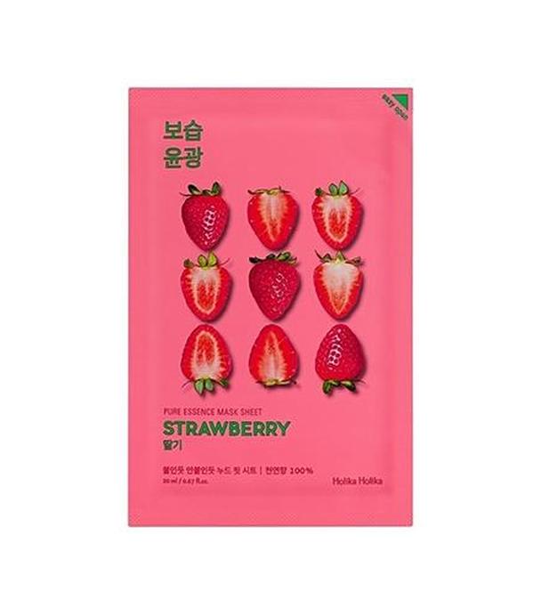 HOLIKA HOLIKA Pure Essence Mask Sheet STRAWBERRY maseczka na bawełnianej płachcie - 1 szt. - regeneracja - cena, właściwości, opinie