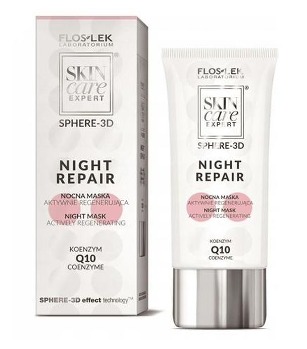 Flos-lek Skin Care Expert Sphere 3D Night repair Nocna maska aktywnie regenerująca - 50 ml Maska odżywiająca na noc - cena, opinie, stosowanie