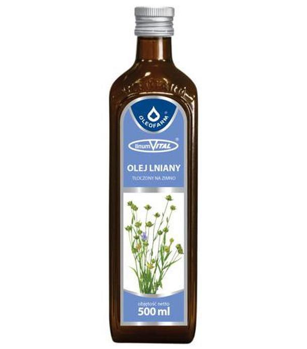 Oleofarm LinumVital Olej lniany tłoczony na zimno, 500 ml - ważny do 2025-10-31
