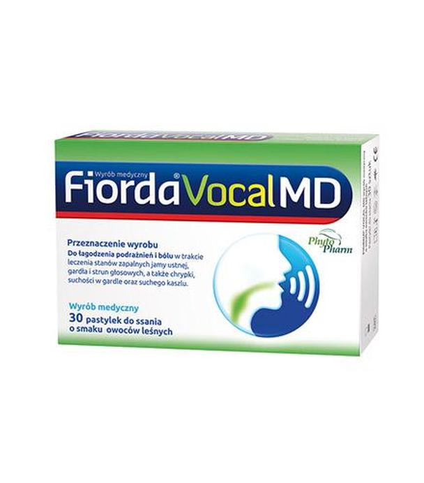 Fiorda Vocal MD o smaku owoców leśnych, 30 pastylek