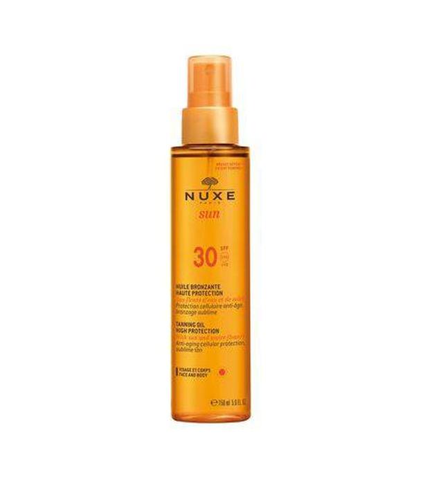 Nuxe Sun Olejek do opalania twarzy i ciała (w sprayu) SPF30, 150 ml, cena, opinie, skład