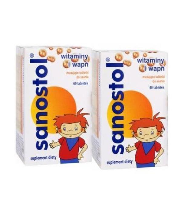Sanostol Witaminy i wapń, 2 x 60 sztuk