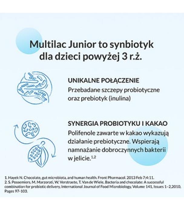 Multilac Junior synbiotyk (probiotyk + prebiotyk), 20 sztuk - ważny do 2025-09-10