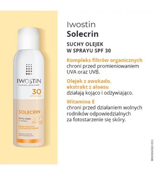 IWOSTIN SOLECRIN Suchy olejek w sprayu SPF30+ - 150 ml