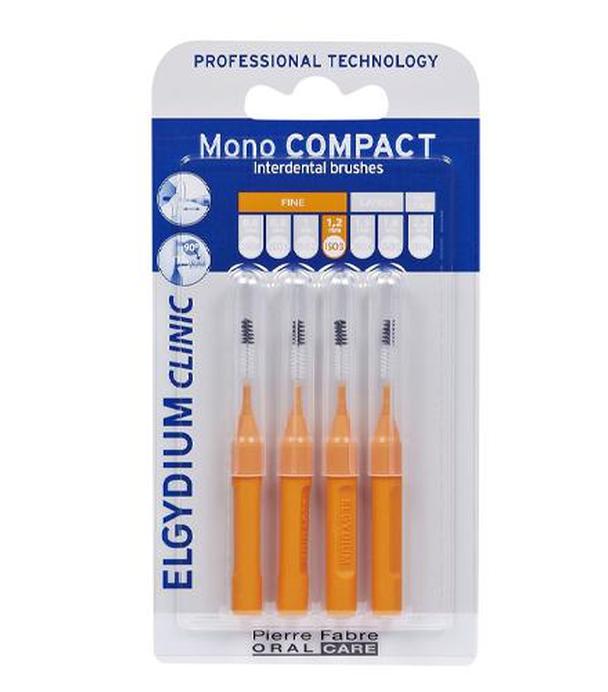 Elgydium Clinic Mono Compact Szczoteczki międzyzębowe 1,2 mm pomarańczowe, 4 szt. cena, opinie, stosowanie