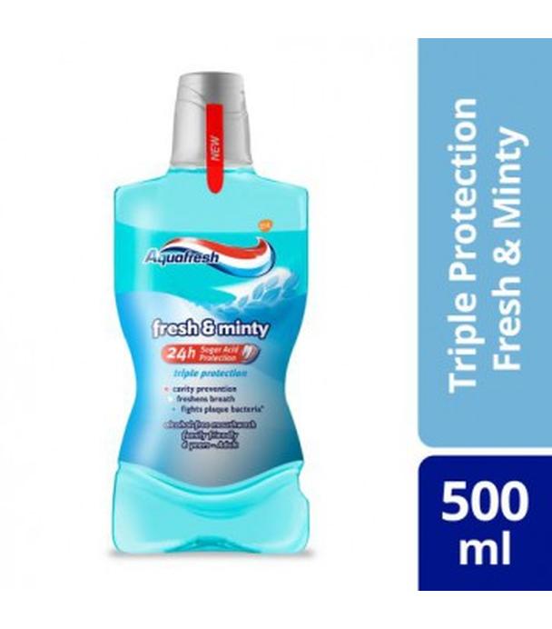 Aquafresh Triple Protection Fresh & Minty Płyn do płukania jamy ustnej - 500 ml - cena, opinie, właściwości