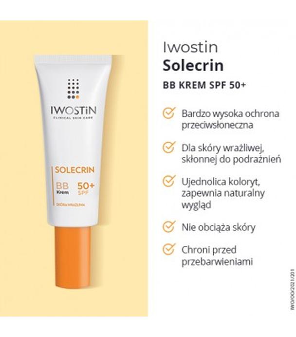 IWOSTIN SOLECRIN BB Krem do skóry wrażliwej SPF50+ - 30 ml
