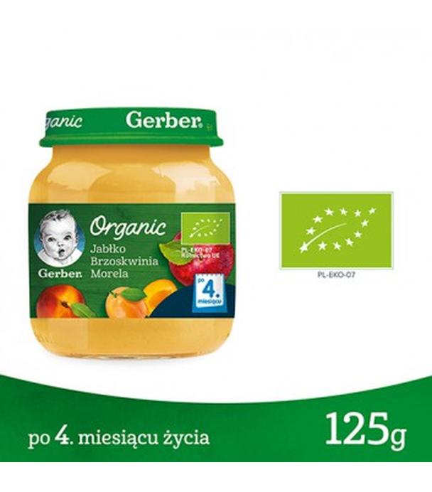 GERBER ORGANIC Jabłko Brzoskwinia Morela po 4 miesiącu - 125 g