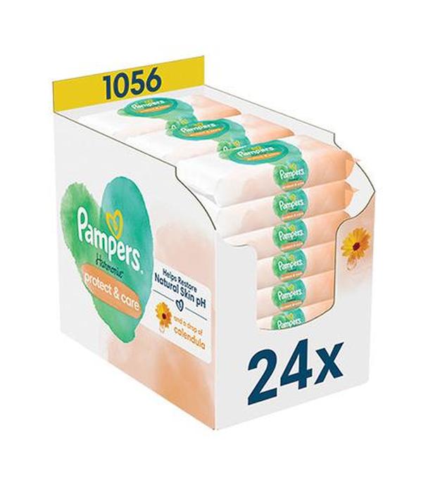 Pampers Harmonie Protect&Care Chusteczki nawilżane dla dzieci, 44 chusteczki, 24 opakowania