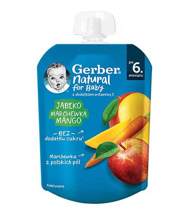 Gerber Natural For Baby Deserek jabłko-marchew-mango po 6. miesiącu, 80 g