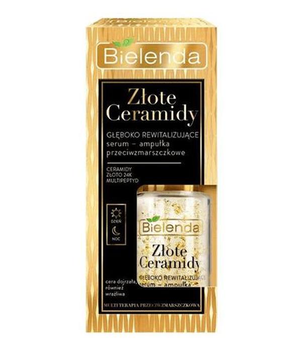 Bielenda Złote Ceramidy Głęboko Rewitalizujące Serum-Ampułka przeciwzmarszczkowe dzień/noc, 15 ml cena, opinie, skład