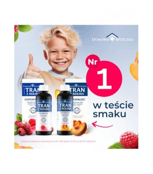 Domowa Apteczka Odporność Tran z rekina o smaku malinowym, 250 ml