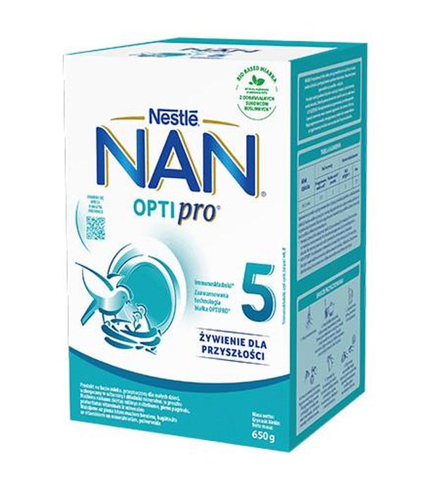 Nestle Nan Optipro 5, mleko modyfikowane wzbogacone w witaminy i składniki mineralne dla dzieci po 2,5. roku życia, 650 g