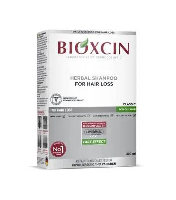 Bioxcin Classic, Szampon ziołowy do włosów przetłuszczających, przeciw wypadaniu włosów, 300 ml