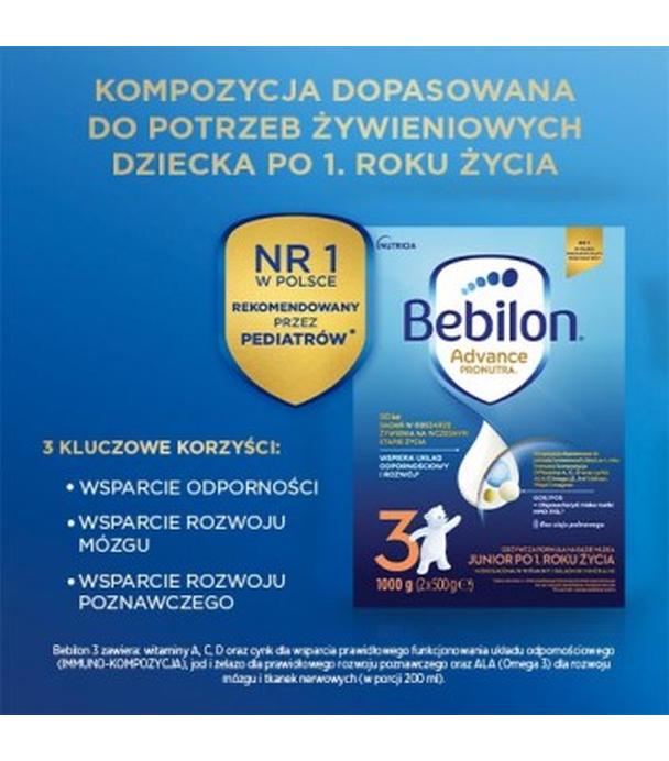 Bebilon 3 Advance Pronutra Junior, odżywcza formuła na bazie mleka po 1. roku życia, 1000 g