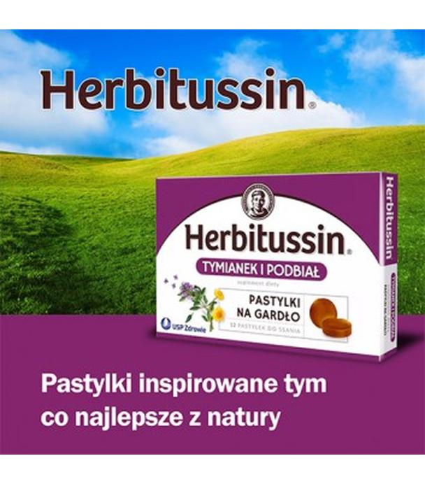 HERBITUSSIN TYMIANEK I PODBIAŁ, 12 pastylek - ważny do 2025-09-30