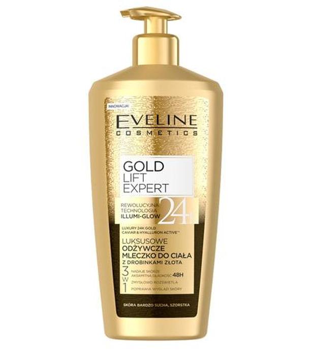Eveline Gold Lift Expert Luksusowe odżywcze mleczko do ciała z drobinkami złota - 350 ml - cena, opinie, właściwości