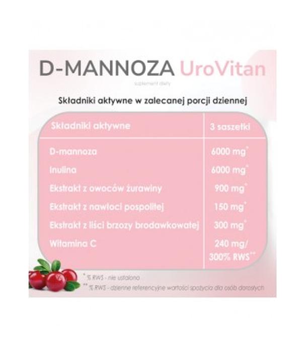 Domowa Apteczka, D-Mannoza UroVitan, proszek, 12 saszetek