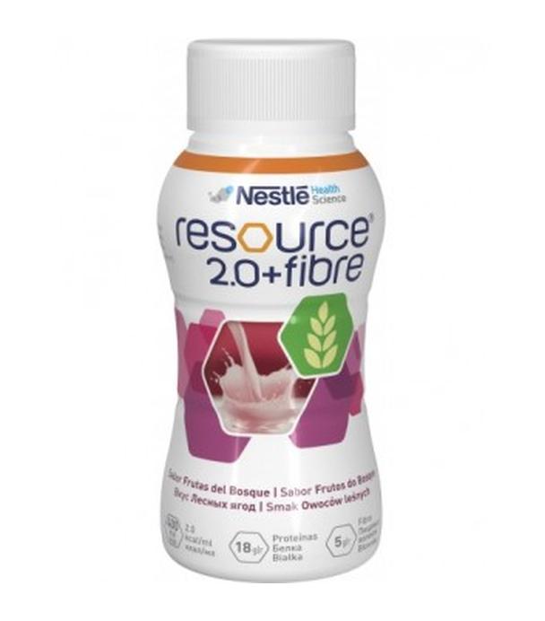Resource 2.0+Fibre, płyn o smaku owoców leśnych, 4 x 200 ml