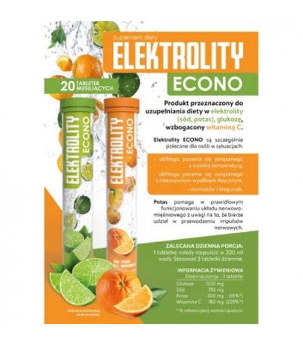 Activlab Elektrolity Econo o smaku pomarańczowym, 20 tabletek