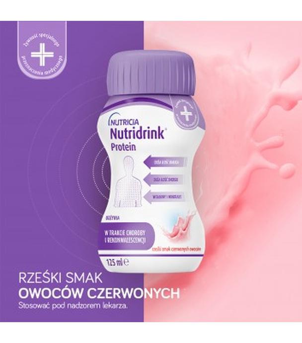 Nutridrink Protein, rześki smak czerwonych owoców, 4 x 125 ml