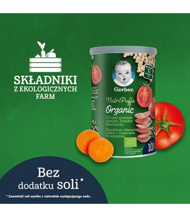 Gerber Organic Chrupki pszenno owsiane pomidor, marchewka dla niemowląt po 10. miesiącu, 35 g  - ważny do 2025-10-23