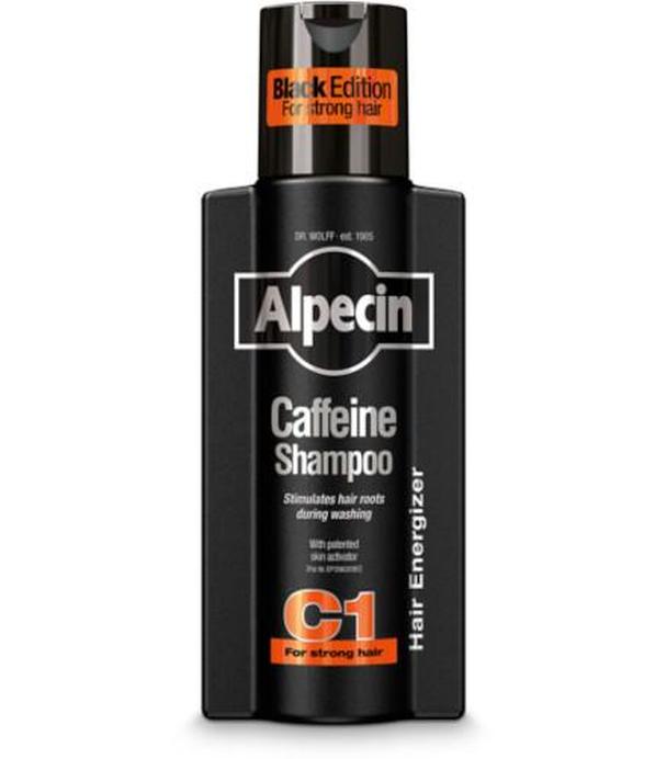 Alpecin, Coffein Shampoo C1 Black Edition, szampon z kofeiną dla mężczyzn stymulujący wzrost, 250 ml