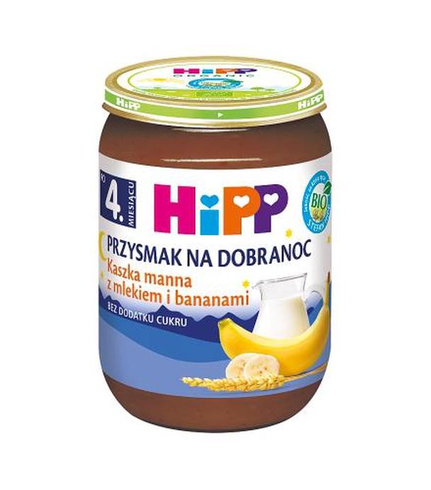 HiPP BIO od pokoleń, Kaszka manna z mlekiem i bananami, po 4. m-cu, 190 g, cena, opinie, wskazania