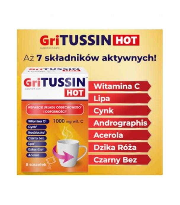 Domowa Apteczka, GriTussin Hot, 1000 mg, proszek, 8 saszetek