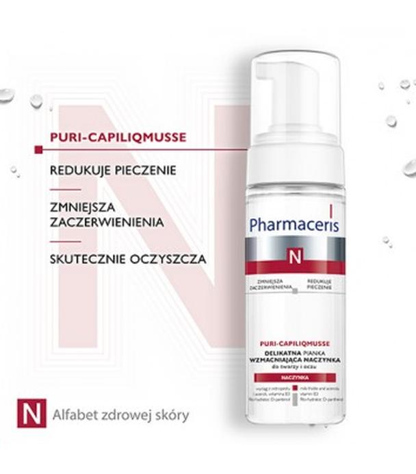 PHARMACERIS N PURI-CAPILIQMUSSE Delikatna pianka wzmacniająca naczynka do mycia twarzy i oczu - 150 ml