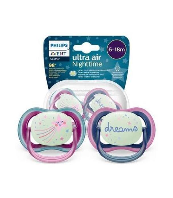 Avent Ultra Air Night SCF376/14 Smoczek uspokajający 6-18 m, 2 sztuki