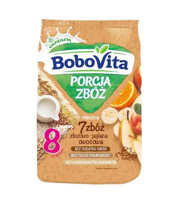 BOBOVITA PORCJA ZBÓŻ Kaszka mleczna 7 zbóż wieloowocowa po 8 miesiącu - 210 g