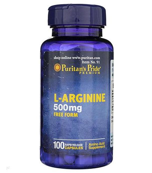 Puritan's Pride L-Arginina 500 mg - 100 kaps. - cena, opinie, wlaściwości